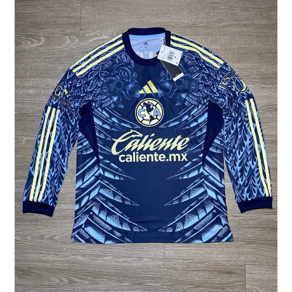Men Medium Club America Adidas 2025/26 Away Licensed Long Sleeve Jersey JN8637